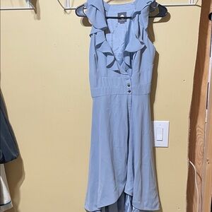 Anthropology Light Blue Ruffled Sleeveless dress